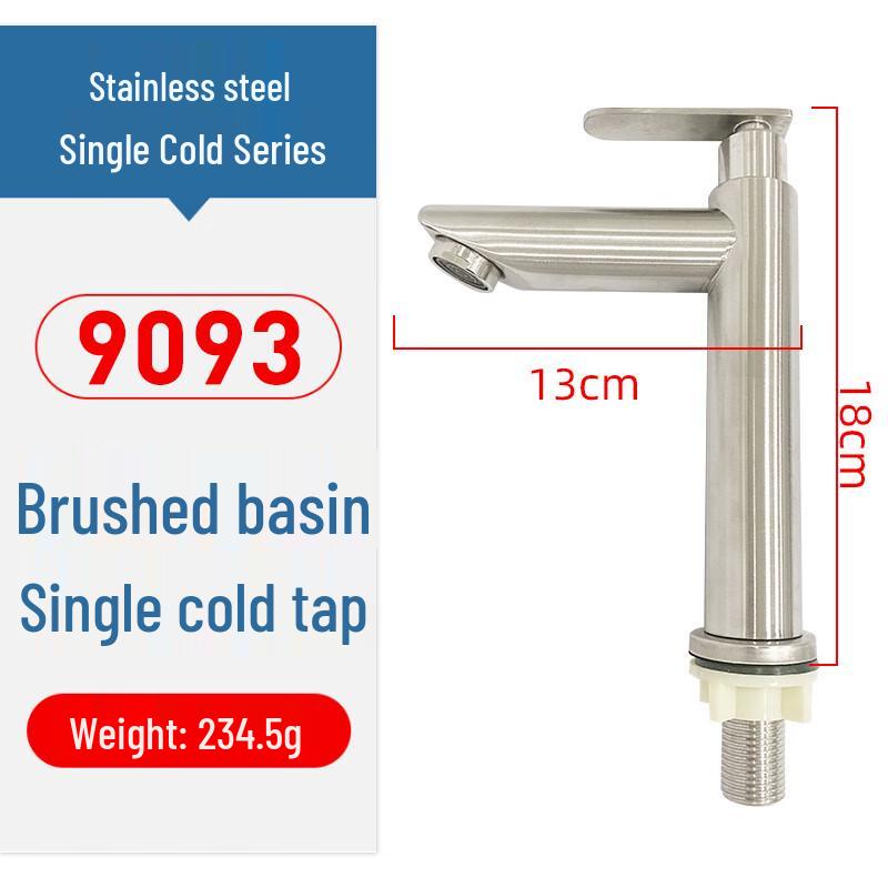 Junshi 9093 Stainless Steel Single Cold Basin Faucet