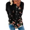 Damen Casual Fashion Print Langarm Rundhals Pullover T-Shirt Top
