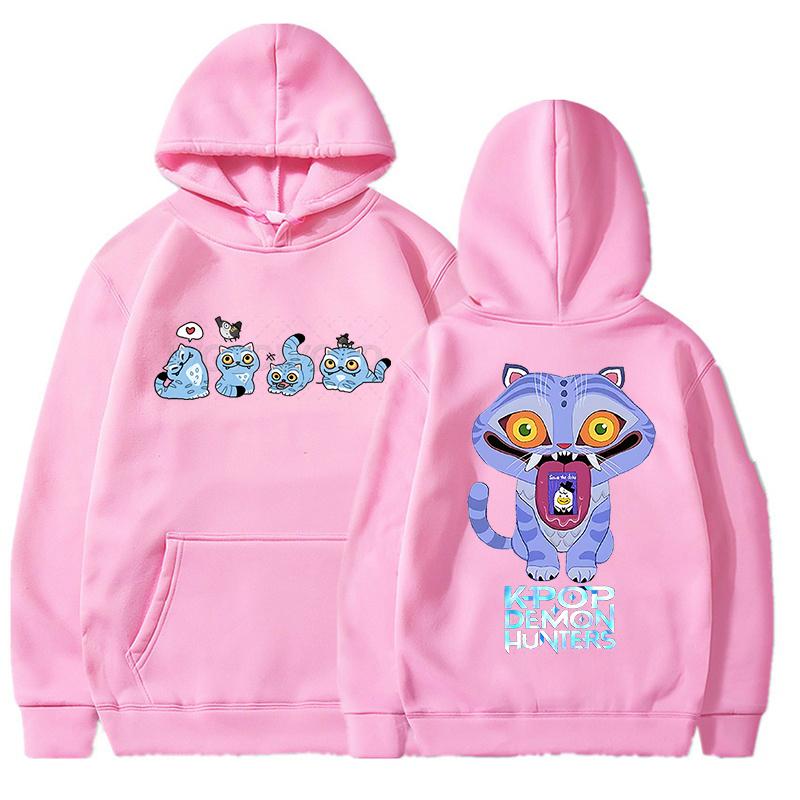 KPop Demon Hunters Tiger Pullover Hoodie for Men Women Cute Tiger Cartoon Classic Street Style Hoodies Tops