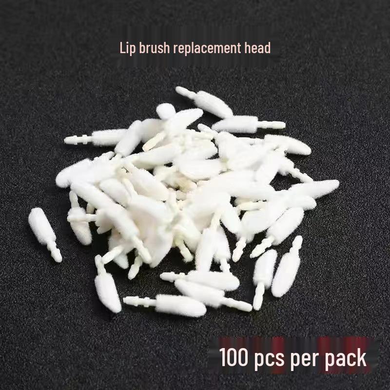 

INS Portable Disposable Flocked Lip Brush for Women, Crystal Transparent Stick with Lip Gloss and Lipstick Blending Head.