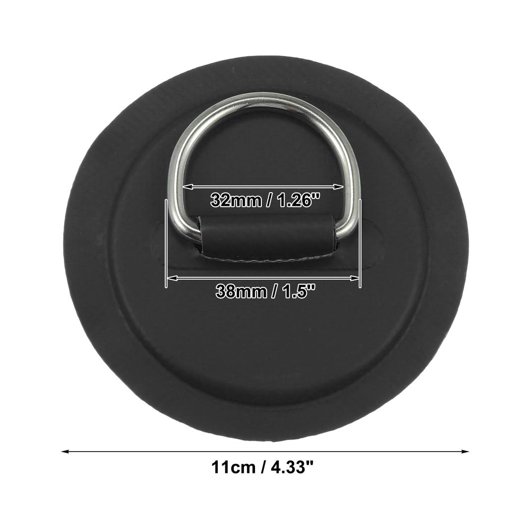 X AUTOHAUX D-Ring Patch PVC Stainless Steel Round D-Ring Pad