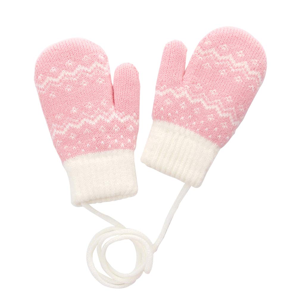 eigenn Mittens with Thick Warm for Boys and Girls Ages Perfect for Playing in the Going to and as a Baby Gift Children's Drawstring, Fleece-Lined,