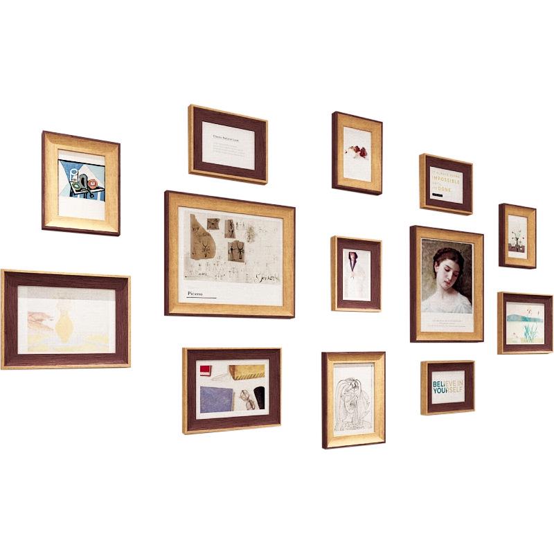 Punch-Free Minimalist Photo Frame Set for Living Room Wall Decoration