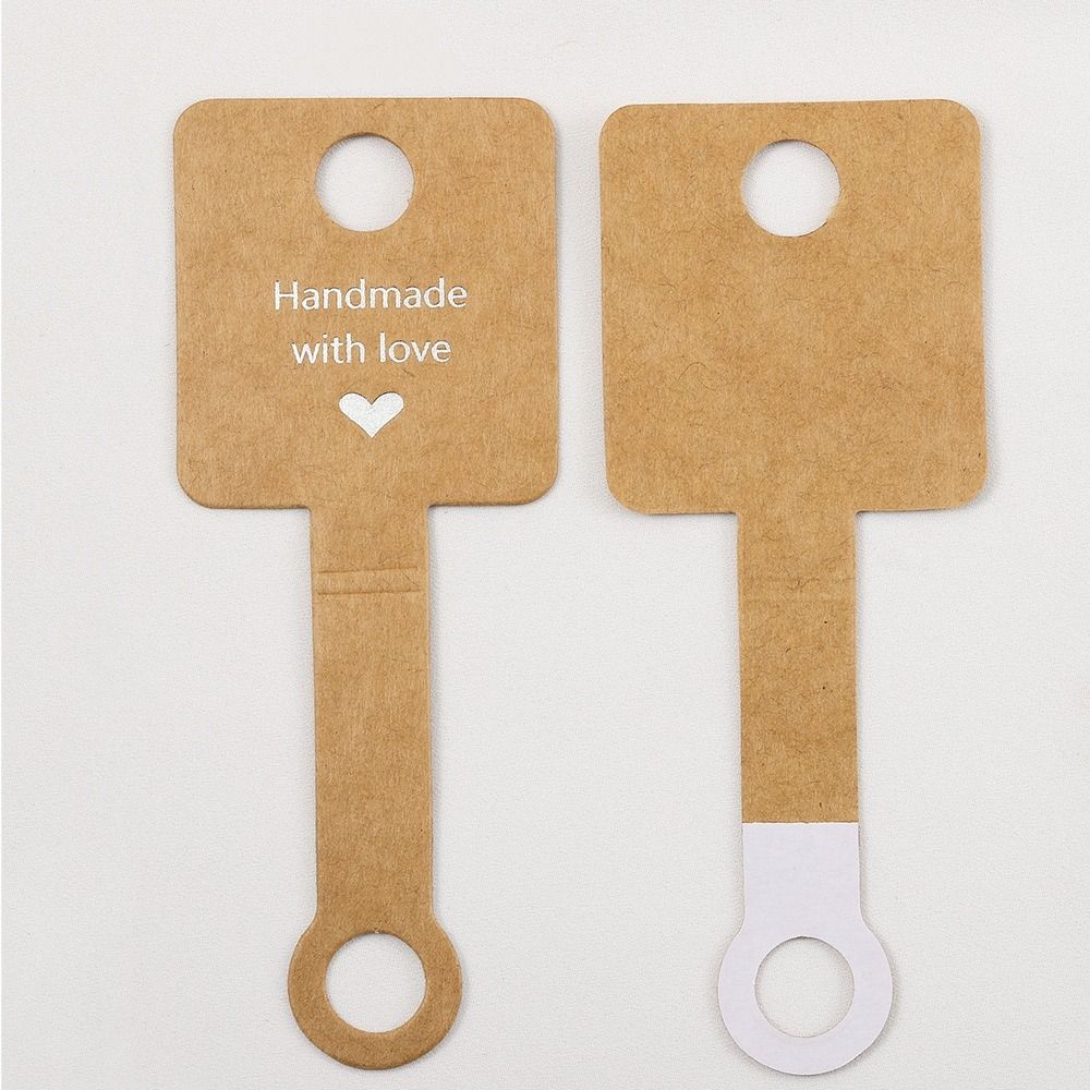 Self Adhesive Bracelet Necklace Packaging Kraft Paper Jewelry Hang Tags Card  Small Business