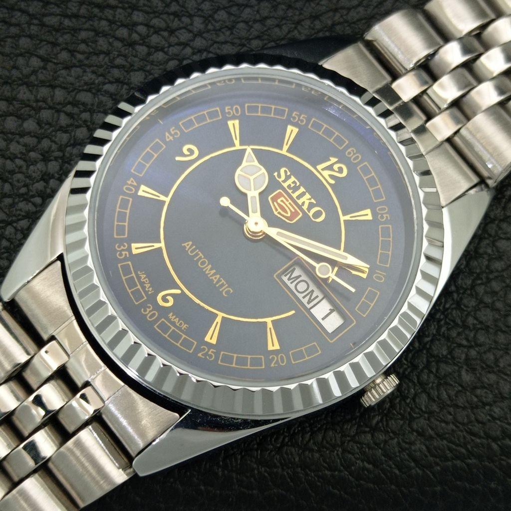 REFURBISHED SEIKO 5 AUTOMATIC 6309A VINTAGE JAPAN MENS BLUE DIAL WATCH A443290-1
