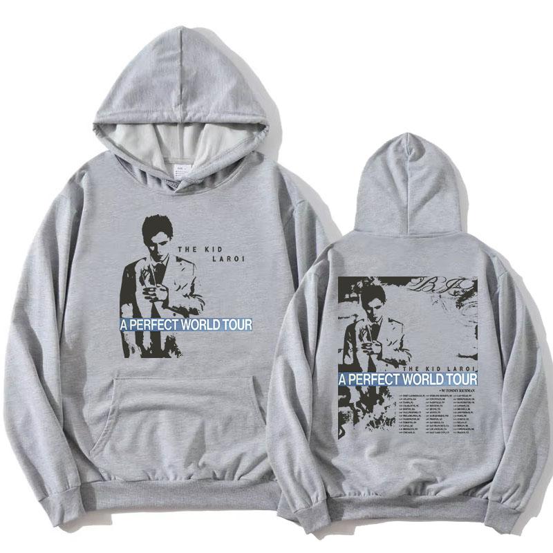 THE KID LAROI A PERFECT WORLD TOUR 2026 Hoodies Fleece Long Sleeve Female Hooded Sweatshirt Unisex Streetwear Design Print Hoody