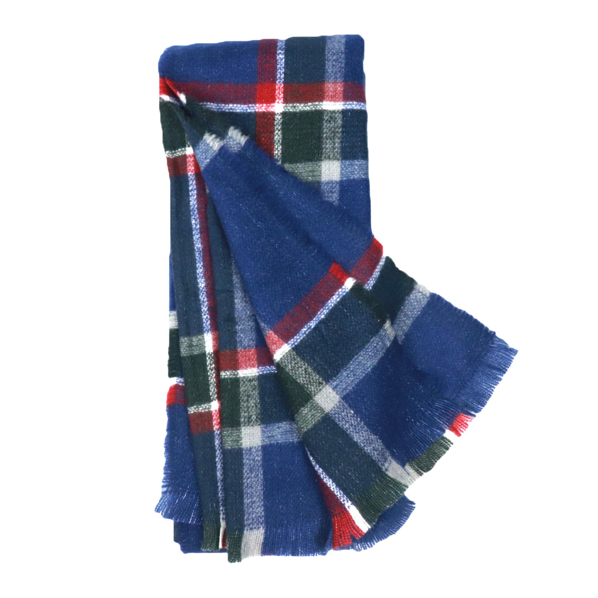 

Тканый шарф, теплый модный женский шарф, акриловый клетчатый шарф More than 175cm тёмно-синий