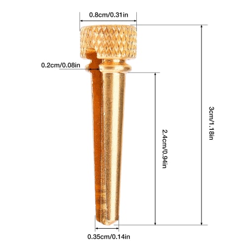 6-Piece Acoustic Guitar Bridge Pin Set, Includes Brass and Bone Bridge Pins and Abalone Pins for Acoustic Folk Guitar