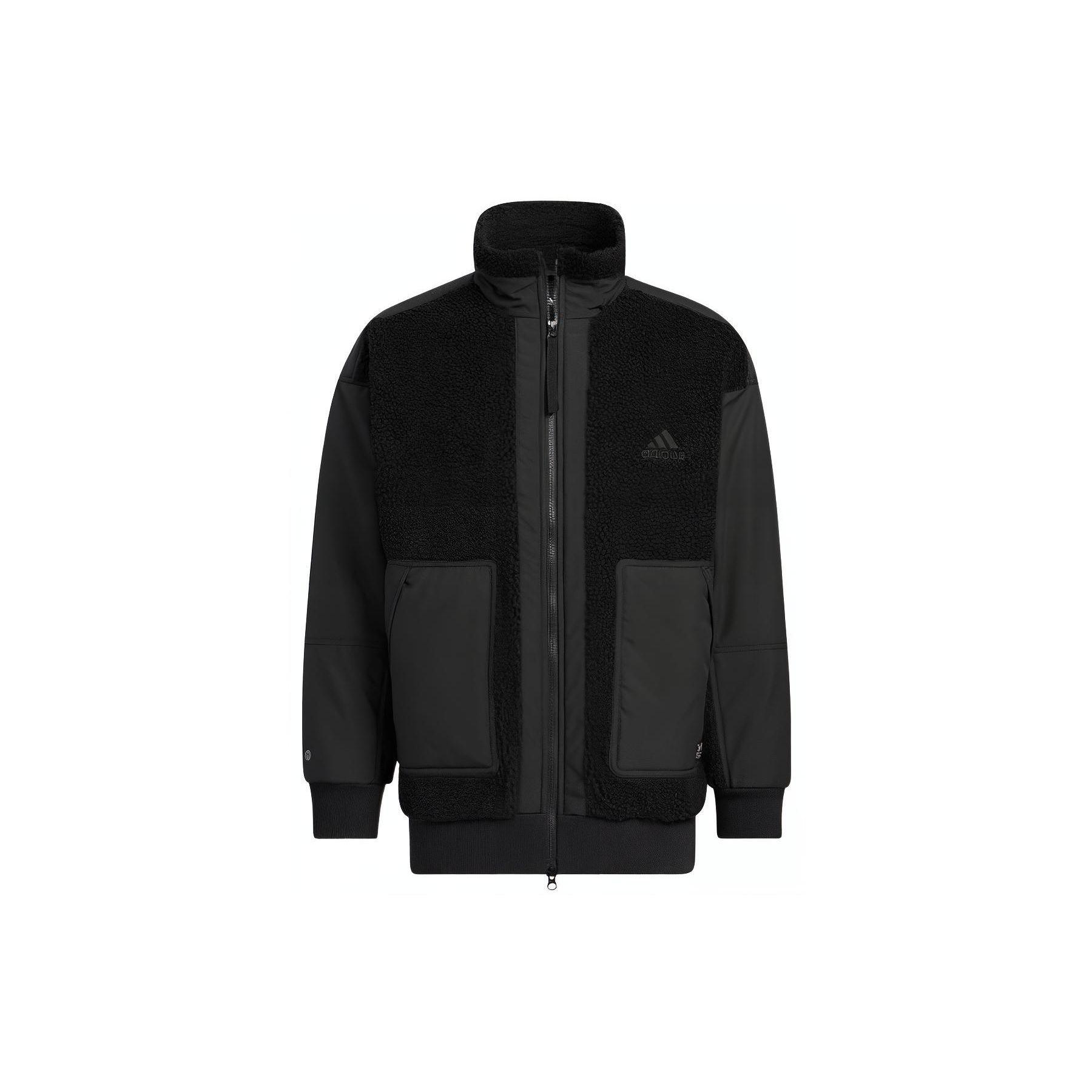 

Adidas Colorblock Logo Вышивка Нашивка Карман Стенд Воротник Куртка с длинными рукавами Мужские куртки Черные HP1388 S