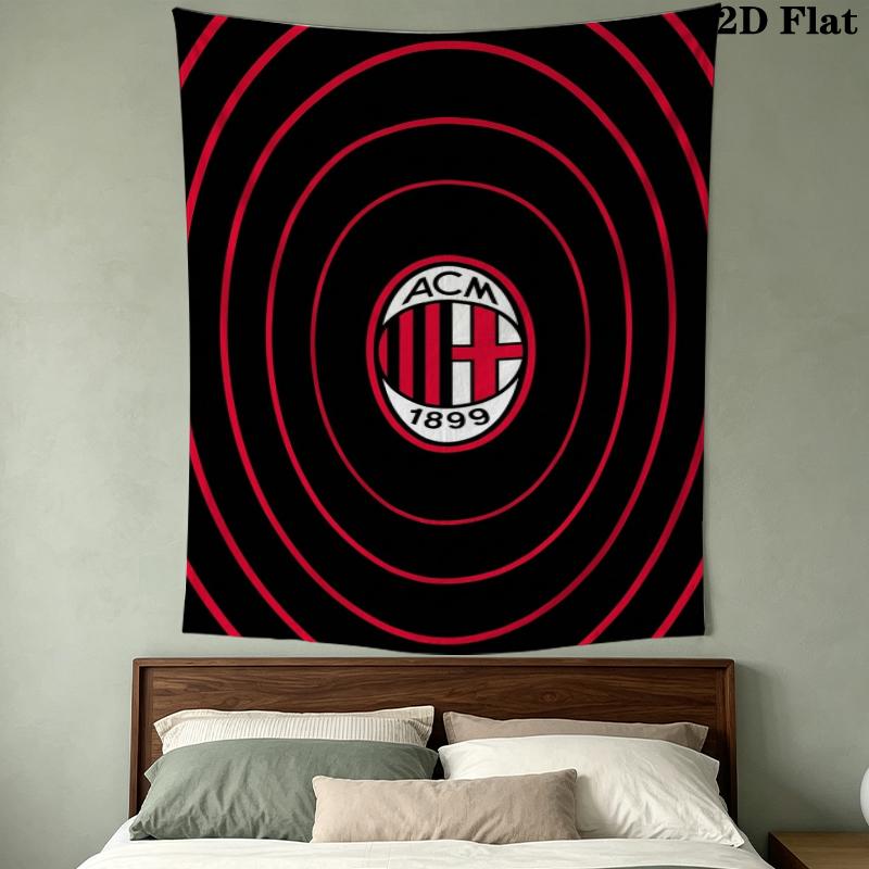 AC Milan Wall Tapestry Aesthetic Wall Hanging Printed Fabric Blanket Decorative Tapestries for Bedroom Living Room Home Decor