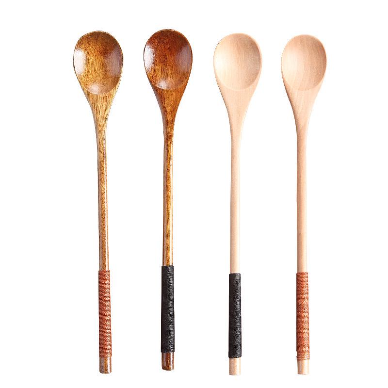 23cm Long Handle Wooden Stirring Spoon - Japanese & Korean Style