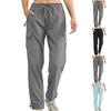 Pantaloni da Donna Elasticizzati a Vita Alta Vestibilità Casual Gamba Larga Lunghi Pantaloni con Tasche