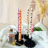 2Pcs Love Style Rich Colors Pattern Printing Smokeless Wedding Decoration Candlelight Dinner Long Candle Decoration Supplies