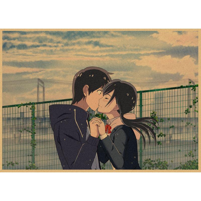 Weathering with You Retro Anime Poster - Free Shipping White card paper (non-adhesive) 30*42 cm