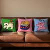 Happy Dog Cushion Cover Soft Reversible  Durable Pillow Cover  MultiScene Use for Home  Car Daily Comfort