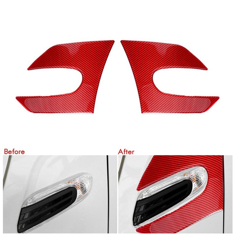 Carbon Fiber Car Side Turn Signal Air Vent Cover Trim Fender Stickers Auto Sticker Decals for Mini Cooper