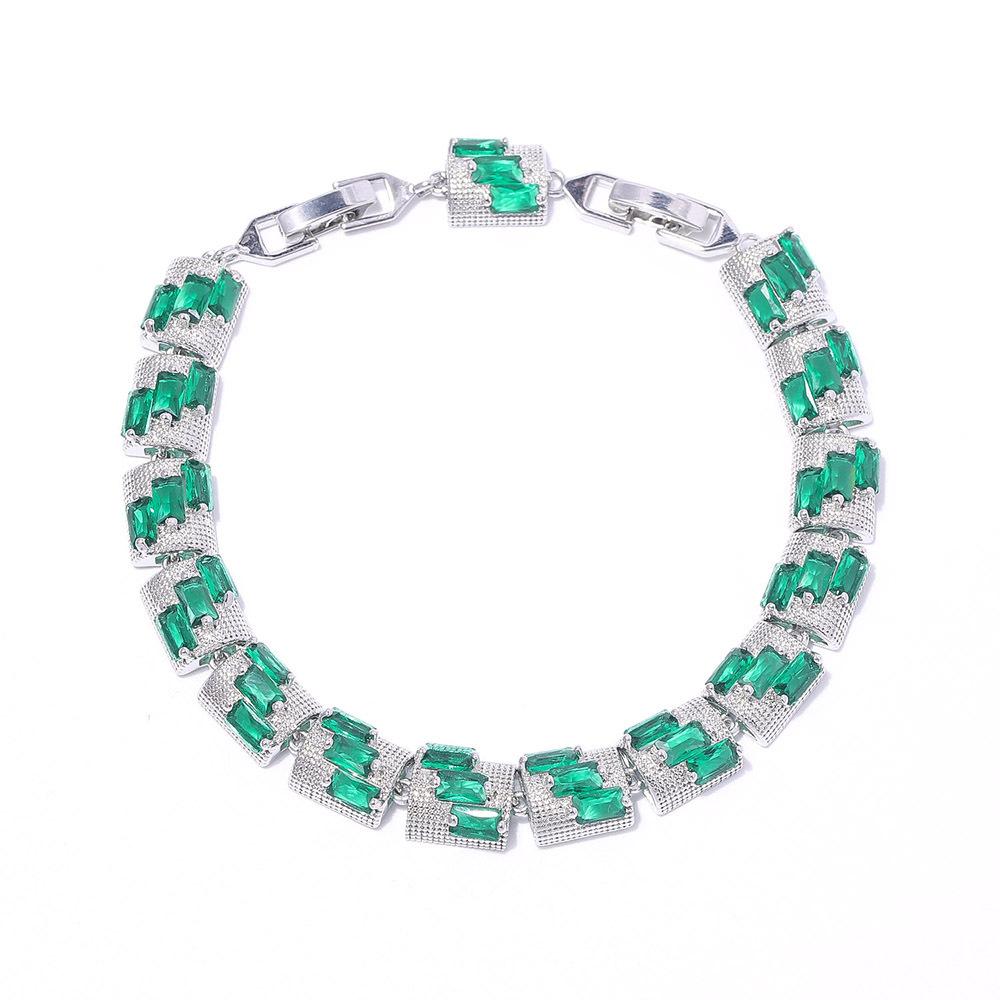 

Летняя геометрия персонализированный модный браслет из циркония универсальный популярный браслет Mingyuan Temperament main chain 18.5 cm free 3 cm extension buckle