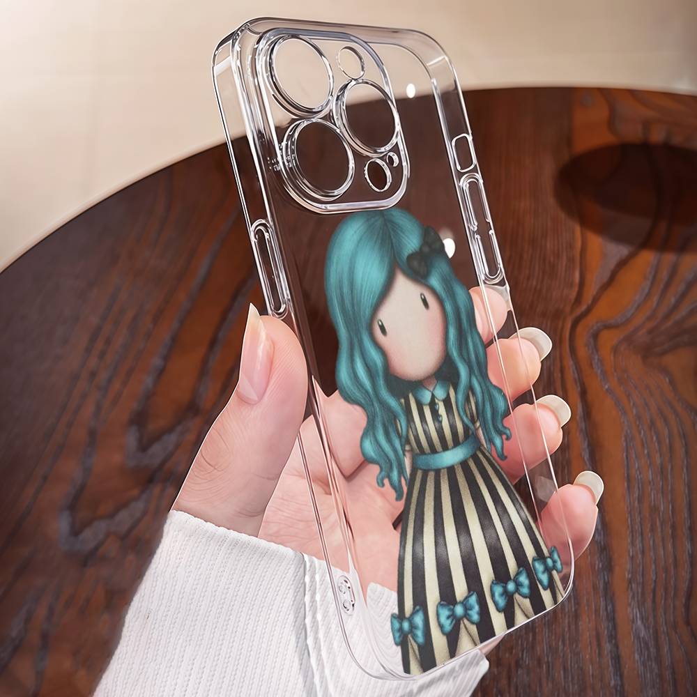 S-Santoro-Gorjuss Cute Cartoon Girl Phone Case For IPhone 17 16 15 14 13 12 11 X XR Mini Pro Max Plus Transparent Soft Cover