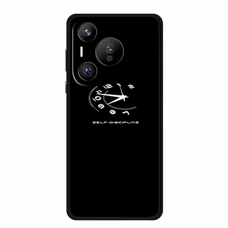 Compatible with Huawei Pura 70 Pro: Black TPU Soft Shell Phone Case with Simple Lines