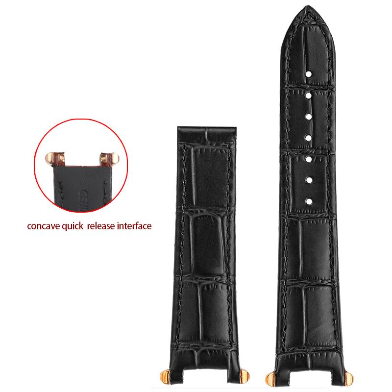 

Оригінальний шкіряний ремінець для Cartier PASHA WGPA0019/0026 W2PA0014 Серії Зі виїмкою Ремінець для годинника Чорно-синій Ремінець для годинника Браслет Ремінь 19x12mm