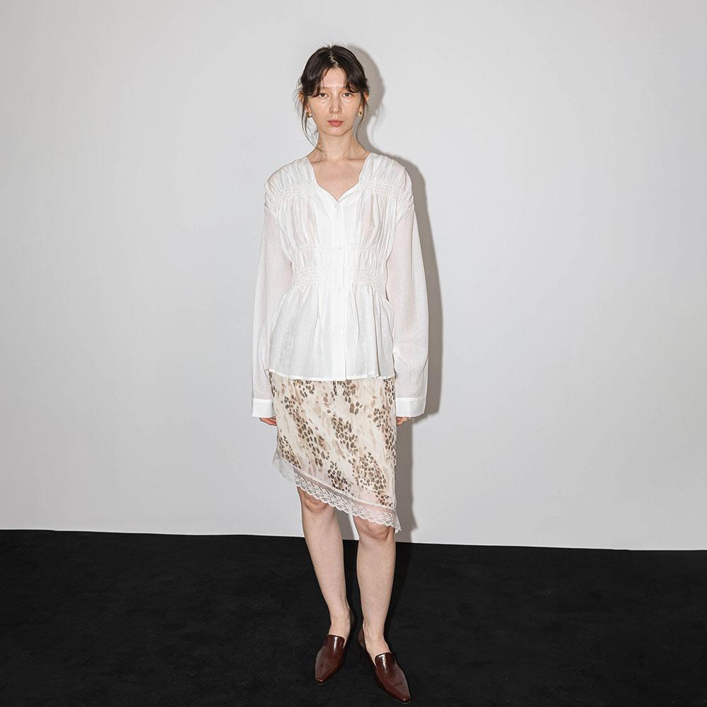 WEDNESDAY DELIGHT Wd_Shirred Waist Blouse