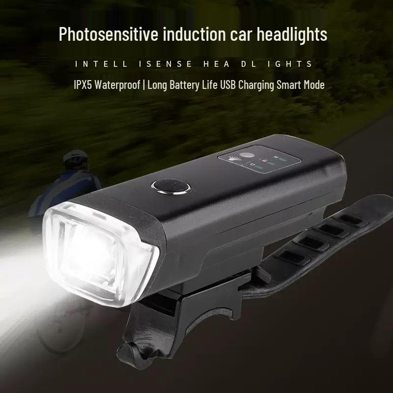 Smart Touch Bicycle Headlight with USB & Light Sensor for Mountain Cycling