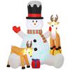 7ft Giant Christmas Inflatable Snowman with 2 Reindeer
