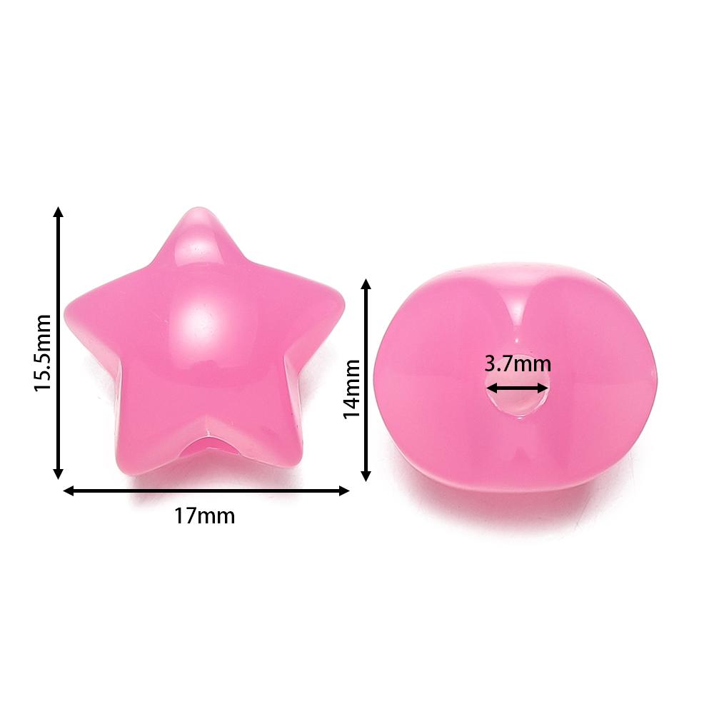 10pcs/lot Acrylic Jelly Colored Stars Shape Beads Bracelet Loose Beads For DIY Jewelry Making Necklace Craft Accessories