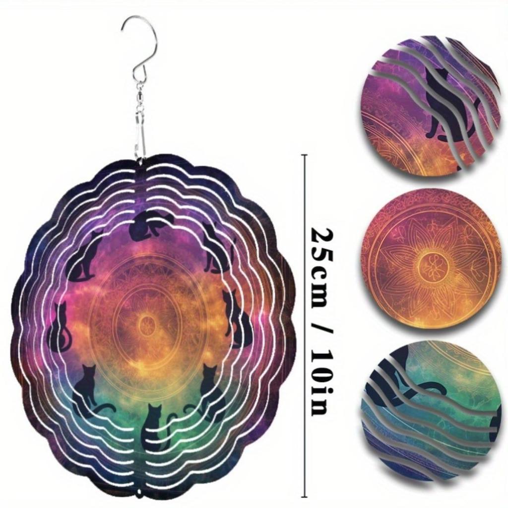 10 Inch Hanging Wind Chime Spiritual Design with 360 Hook Garden Yard Decoration for All Seasons Natural Landscape Outdoor Decor