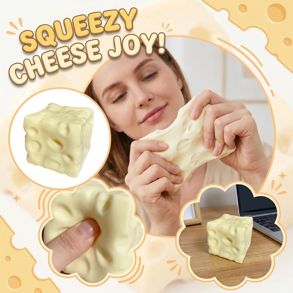 Cheese Cube Stress Relief Toy Non Rebounding Moldable Sensory Fidget Item for Hand Exercise and Relaxation