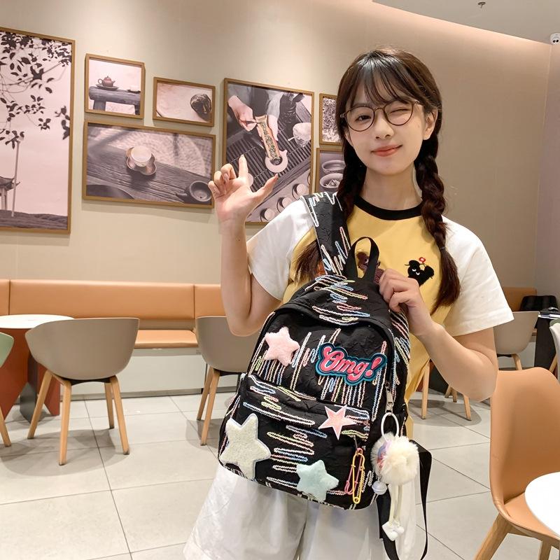 High-value backpack female junior high school schoolbag new fashion college student niche mini backpack