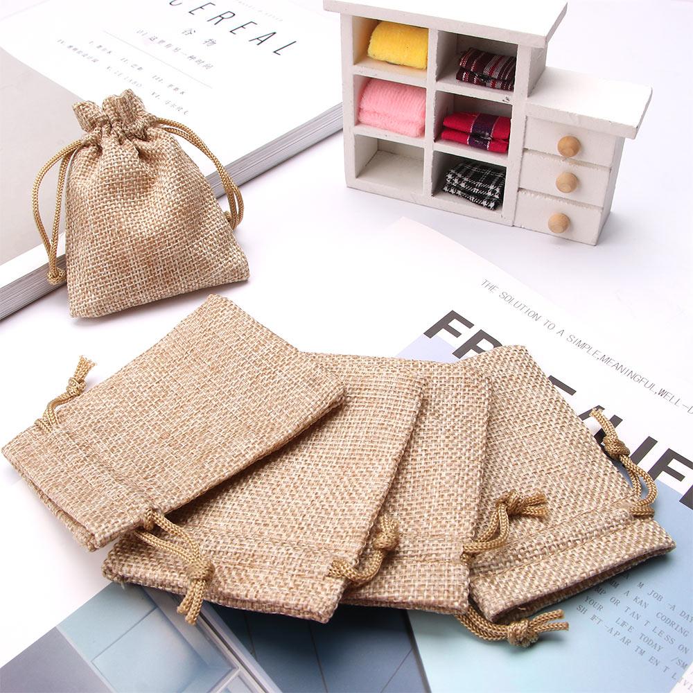 Gunny Favour Mini Hessian Pouch Rustic Gift Party Tie Wedding Burlap Favor Bag