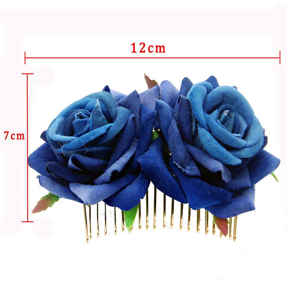 Festival Red Rose Hairpin Wedding Accessories Bridal Flower Hair Comb Bridesmaid Hair Jewelry