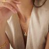 Layered Gemstone Necklace: Luxe European-American Design in Gold-Plated Copper with Jade and Moonstone Accents