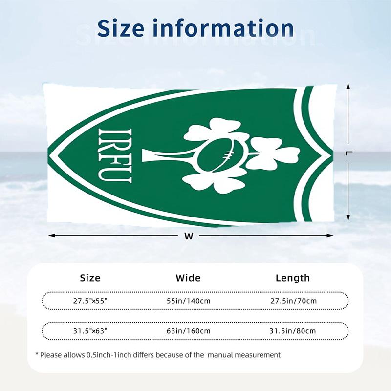 Ireland Rugby Fashion Beach Towel Portable Soft Quick Dry Towel For Swimming Camping Holiday Use