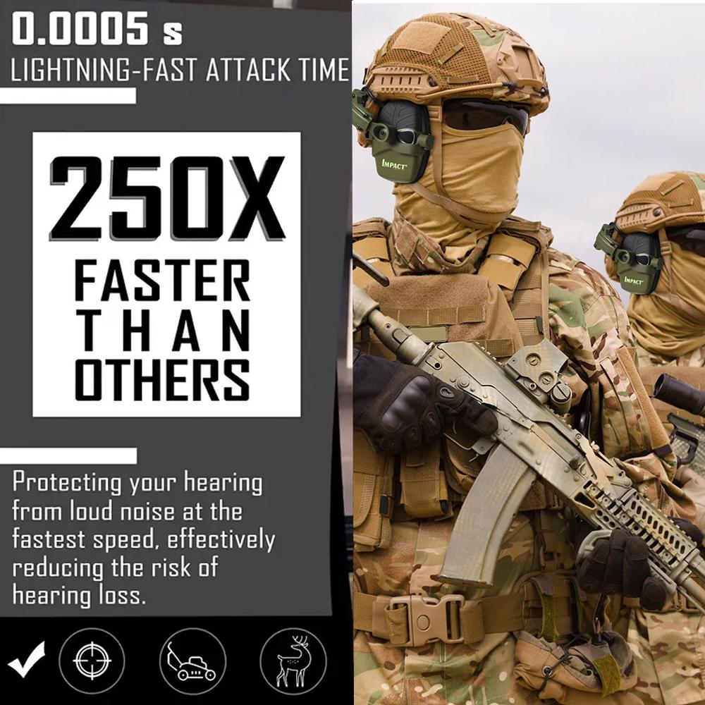Electronic Shooting Headset Helmet Mounted Version Hunting Pickup and Noise Reduction Tactical Headset Hearing Protection