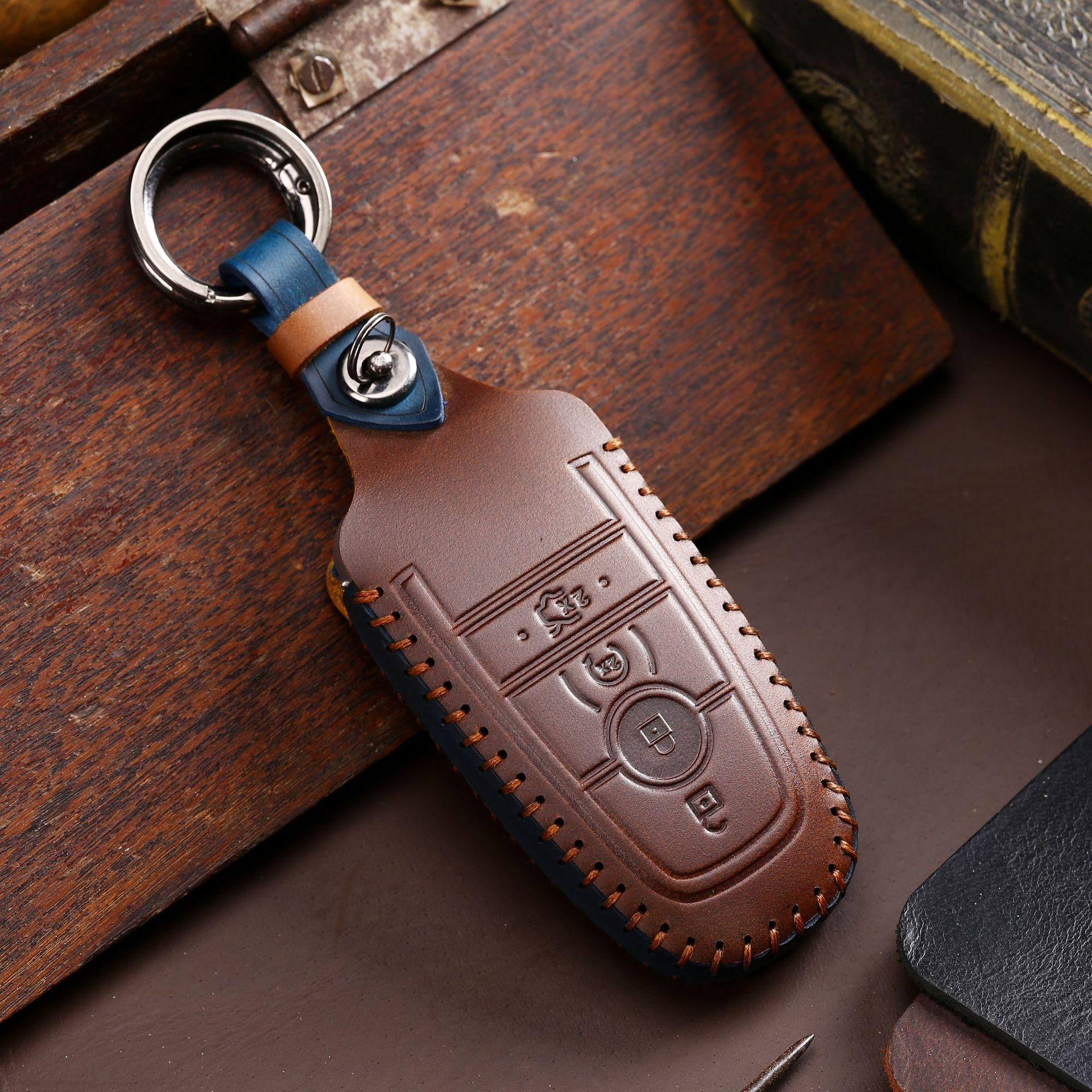 

Чехол для ключа автомобиля для Ford Mondeo Focus ford ручной работы чехол-сумка для ключа автомобиля