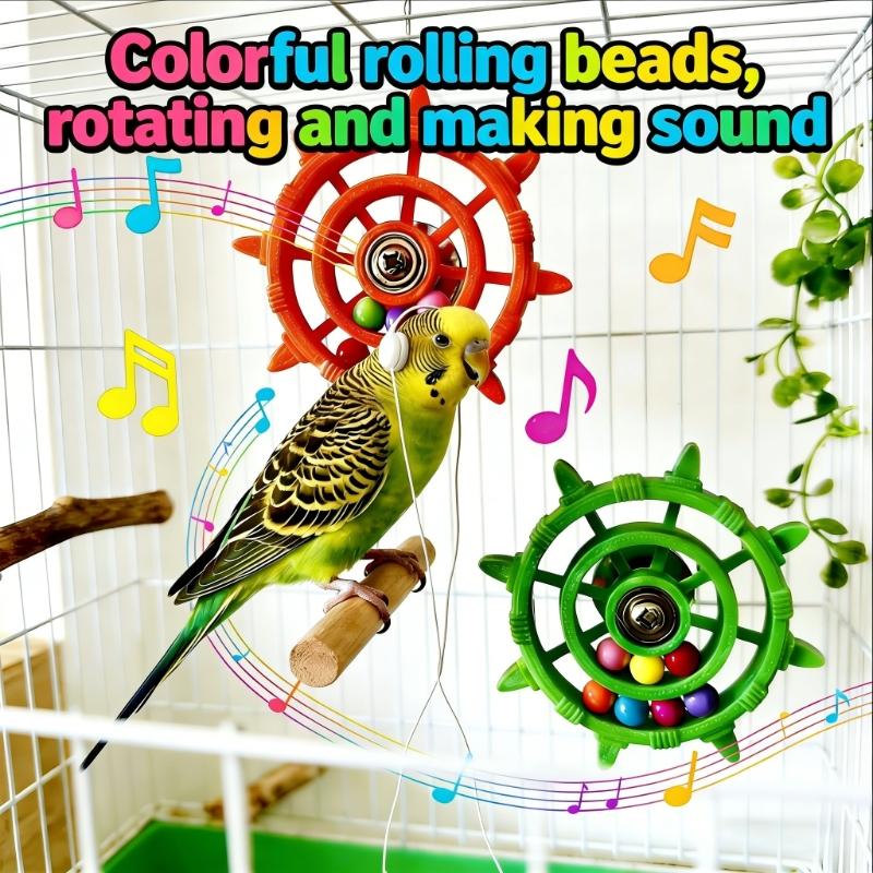 Birds Steering Wheel Engaging Birds Plaything Colorful Rotating Bead Wheel To Keep Birds Active And Happy