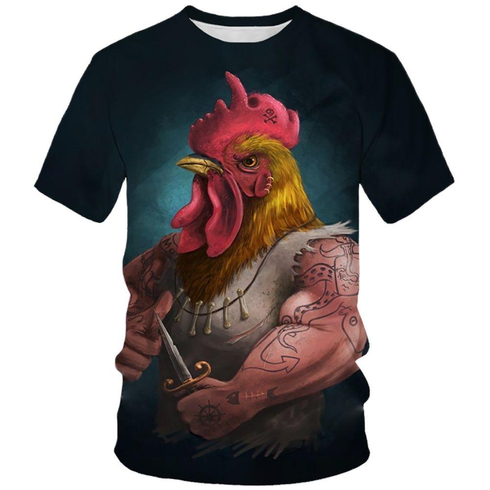 Košile Chicken Print | 3D košile ve stylu Harajuku | Oblečení Košile Kuře - letní móda