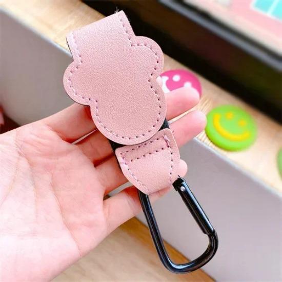 1pcs PU Leather Baby Bag Stroller Hook Pram Rotate 360 Degree Rotatable Cartoon Cart Organizer Pram Hook Stroller Accessories