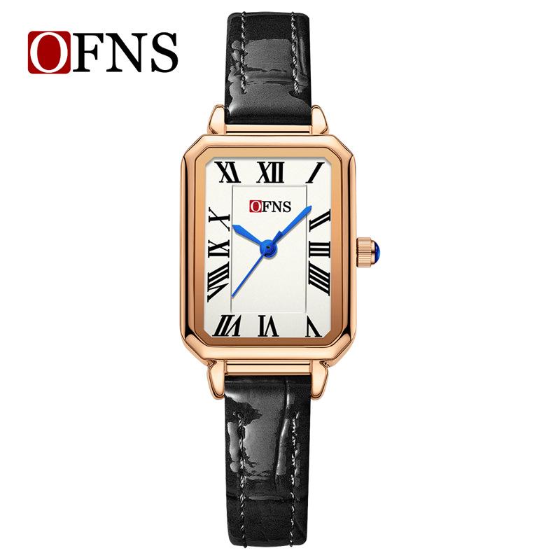 OFNS Women's Retro Roman Numeral Quartz Watch - Square Waterproof Wristwatch for Female Students