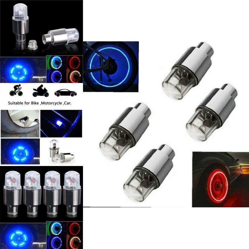 Bright Multicolor Motorcycle Car Tire Valve Cap Lights With Sensory Shock Wheel Accessories