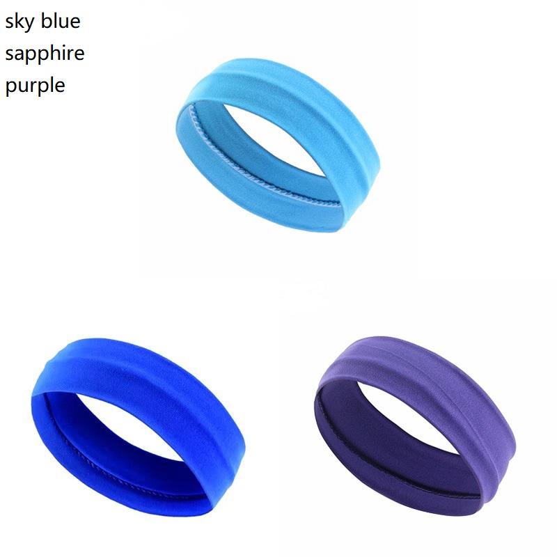 3PCS Plain elastic yoga running cycling outdoor sports sweatband headband  washing face and makeup hairband