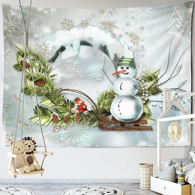 Christmas Snowman Tapestry Wall Hanging Hippie Tarot Card Witchcraft Dormitory Living Room Home Decor