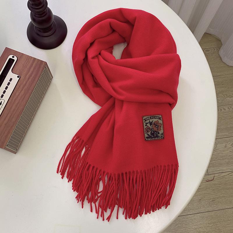 Autumn and Winter Warm Scarf for Women Korean Versatile Single Color Shawl Soft Solid Color Anti Cold Scarf