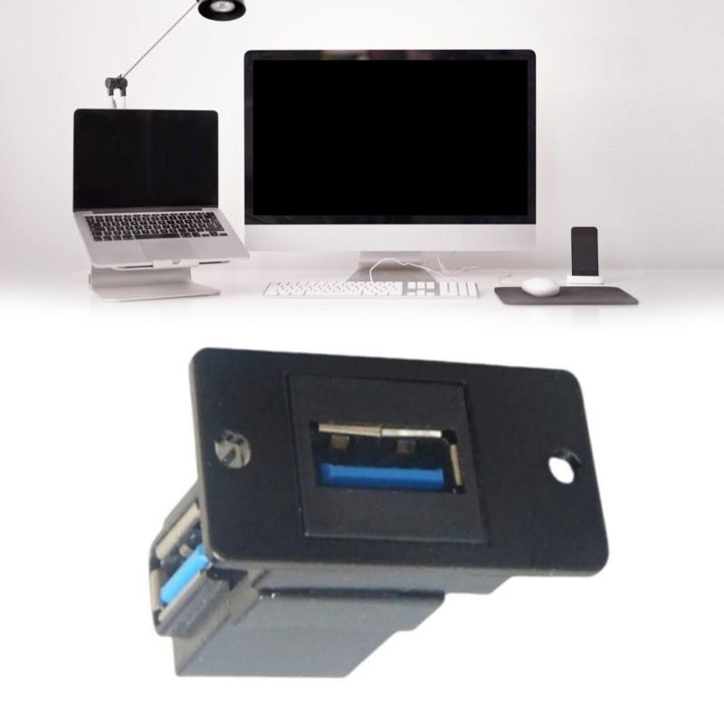 Two Sideds USB 3.0 Square Flush Mount Adapter 5Gbps Charging Port Back Front Access For Computers Externals Drive
