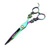 6.0-Inch Green Floral Hairdressing Scissors Set: Straight, Bangs, and Thinning Styles