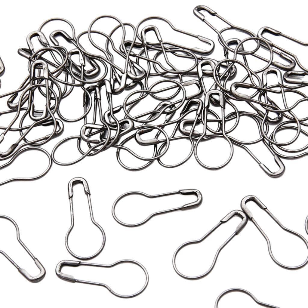 100Pcs Colorful Gourd Shape Safety Pin Metal Knitting Locking Marker Clip Crochet Stitching Marker for Knitting Project