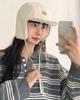 Korean Chic Striped Polo Collar Sweater - Loose Knitwear