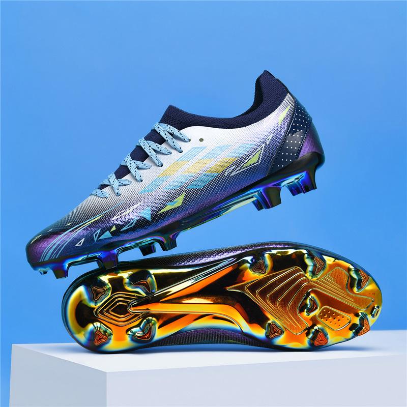 Colorful Electroplated Bottom Couple Teen Student Game Training TPU Seamless Low-top Football Shoes